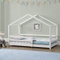 [en.casa] Kinderbett Knätten Hausbett Bodenbett 70 x 140 cm Holzbett für Kinder mit Rausfallschutz Kiefernholz Bettgestell mit Lattenrost Weiß