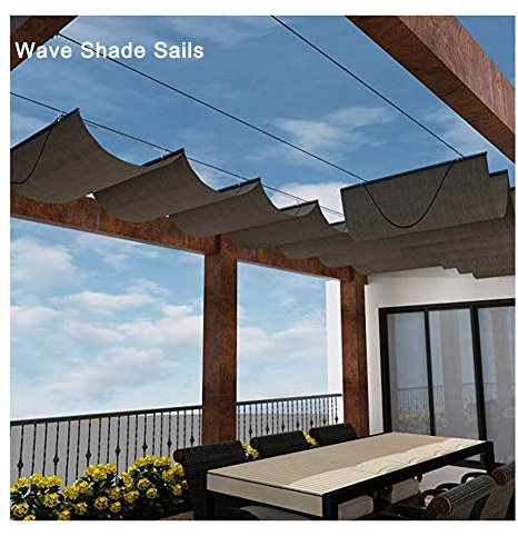 LJIANW Filet D'ombrage Toile d'ombrage, Voiles D'ombrage Rétractable, Mise À Niveau 2020 Store À Enrouleur Coulissant avec Kit De Montage for Couverture De Pergola Canopée, 55Tailles