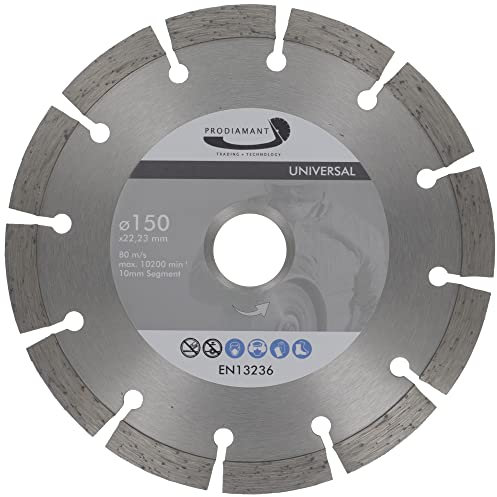 PRODIAMANT Diamant Trennscheibe 150mm x 22,2 mm 10mm Profi universal Segment Beton, Stein, Ziegel, universal