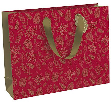 Clairefontaine X-29511-6C - Geschenktüte shopping 37,3x11,8x27,5 cm, 210g, elegant und praktisch, 1 Stück, Liebesapfel