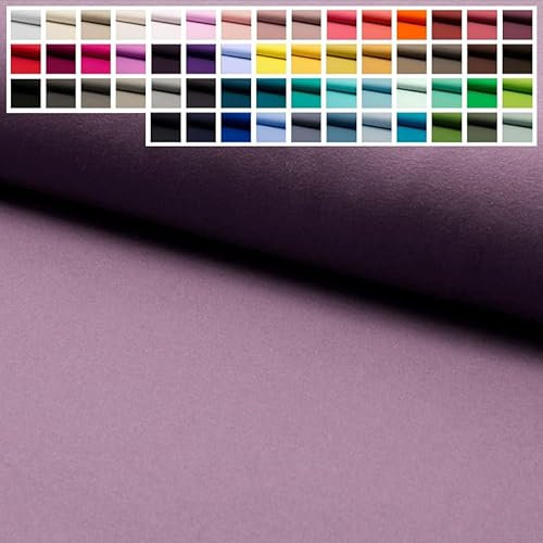 Premium Jersey Uni Stoff mit 150 cm Breite, Hochwertiger Baumwolljersey in Oeko-Tex 100, Meterware ab 25 cm Zuschnitt - ca. 60 Farben immer vorrätig (12a. Mauve)