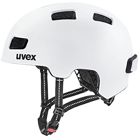 uvex City 4 - Leichter City-Helm für Damen und Herren - individuelle Größenanpassung - inkl. LED-Licht - White matt - 58-61 cm