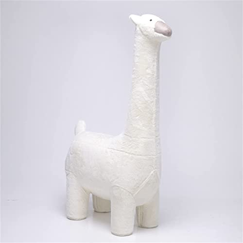 ksamwjf Fußhocker, Großer Stoff, Kinderspielzeughocker Alpaka Giraffe Fußstütze Aufsitzen Nützlicher Sofahocker Dekorative Möbel Stühle Geschenke Kinder,Weiß,Alpaka