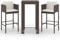 vidaXL Gartenbar Set 3-TLG. mit Kissen Theke Bar Tresen Gartentheke Bartisch Stehtisch Barhocker Barstuhl Gartenmöbel Poly Rattan Braun