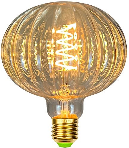 Tianfan Vintage LED Bulbs 4W Dimmable Irregular Shaped 220/240V Edison Screw E27 Base Specialty Decorative Antique Light Bulb (Pumpkin)