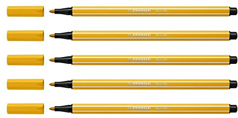 STABILO Set of 5 Felt-Tip Pens 68 Curry Yellow
