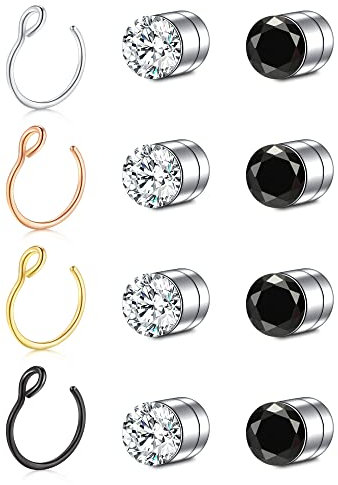 Crdifu Fake Nasenring Faux Septum Nose Nase Ring Magnetisch Stecker Kein Piercing Nasenpiercing Magnet