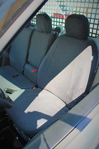 Italfodere - Coprisedili Auto Compatibili con Fiat Doblò Cargo/Professional - Dal 2010 al 2022-3 Posti - Fatti a Mano - Accessori Auto Interno - Made in Italy - Antracite