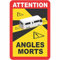 INDIGOS UG - 3x Magnetschild Angles Morts - 17 x 25 cm - Magnetfolie für Frankreich - Warnschild Toter Winkel für Wohnmobil, Camper, Truck, Transporter - gemäß französischer StVo