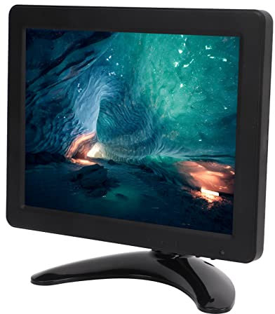 Shanrya Moniteur LED TFT 8 Pouces, Résolution 1024x768 Moniteur Portable 8 Pouces Images Détaillées pour Ordinateur (Prise UE)