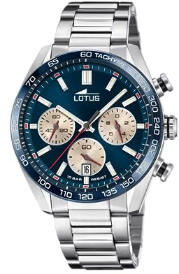 LOTUS Reloj Hombre 18916/2 Chrono Caja de Acero Inoxidable 316l Plateado Correa de Acero Inoxidable 316l Plateado