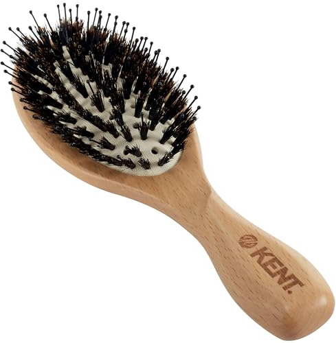 Kent Brushes Pure Flow, Oval Cushion LPF1 Vented Hair Brush, Bristle Nylon Mix Hairbrush, Suitable For Medium To Thick Hair, Perfect For Smoothing, Natural Wood Eco-Friendly Hairbrush