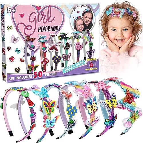 Bastelset Kinder ab 5 Jahre - Spielzeug für 6 7 8 9 jährige Mädchen | Mode Mädchen Haarschmuck Bastelsets | Damit Mädchen ihre eigenen einzigartigen Schmetterling Haaraccessoires herstellen können