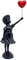 Newmyth Niedliches Mädchen mit Ballon, Harz-Skulptur, Statue für Heimdekoration, Banksy-Statue, Mädchen mit rotem Herz, Ballonfigur, Moderne Kunst-Skulptur für Tisch, Bücherregal, Dekoration