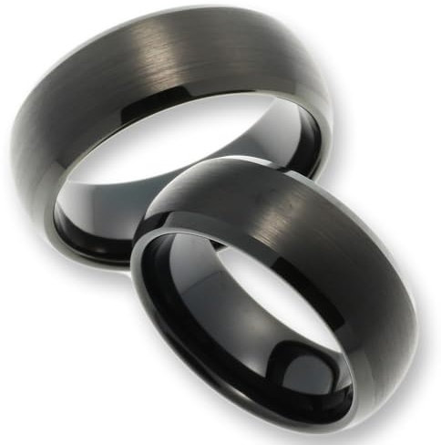Joy COLLECTION Trauringe Eheringe Freundschaftsringe aus Wolfram PVD Schwarz inkl. Testringe und Innengravur