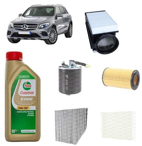Kit tagliando 5 filtri + 6L olio Edge 5W30 LL per GLC X253 2143CC gasolio 220D 250D