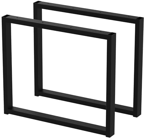 BK Styl 2 Stück Tischbeine aus Metall U-Form | Tischgestell aus 40x20mm Profilen | Tischkufen Tischfüße Möbelbeine für Schreibtische & Esstische I Stahl Pulverbeschichtet (500x420mm Black)