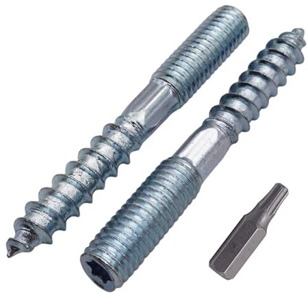 SKIR'CO (10 pièces) Boulons de suspension M8 x 60 mm, Vis à cheville à filetage double extrémité, Boulons à double tête