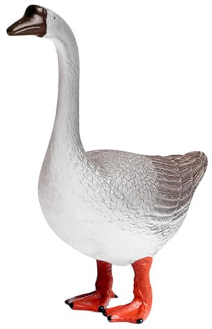 Kisangel Realistische Gans-Statue Entzückendes Plastikhandwerk Heimdekoration