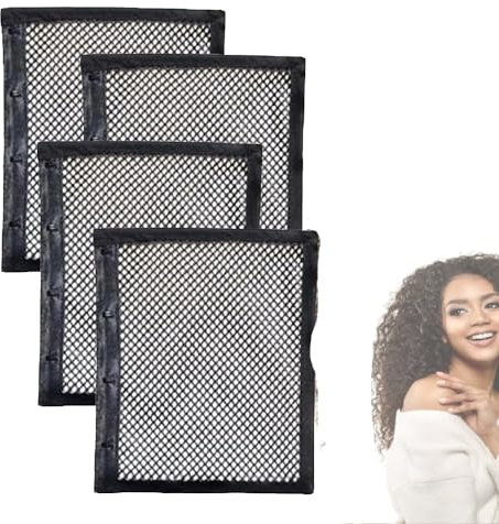 JUNYOHOA Längen- und Locken-Haarspanner, Mondlicht-Locken, Längen-N-Locken-Haarnetz-Stretcher für lockiges Haar, Netzwickel zur Verhinderung von Schrumpfung (4pcs,13in)