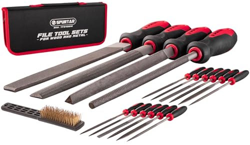 Set di 18 Lime per Metallo Portatile, 4 Lunghe Lima per Legno, 12 pezzi, con Spazzola Metallica T12, Lima per ago, Raspa per Legno per Acciaio, Metallo, Gioielli, Veramica, Vetro, Plastica, Fai da te