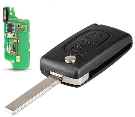 Llave Funda de Coche Mando a Distancia ID46 Chip para Citroen C4 C5 C6 C8 Xsara Picasso para Peugeot 207 208 307 308 407 408 607 Ask 433MHZ ID46 0536 (0536-HU83-ASK)