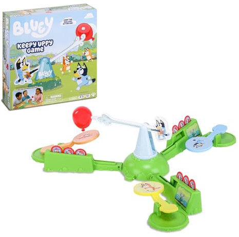 Bluey - Juego Keepy Uppy, Juego de la Serie, Manten el Globo en el Aire para Ganar, Juego Motorizado Que Gira y da Vueltas, para 2-3 Jugadores, Duración 10-15 Minutos, Famosa (EGB00000)