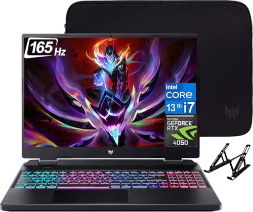 acer Predator Helios Neo Gaming Laptop, 16 WQXGA 165Hz Display, Intel Core i7-13700HX(16-core), NVIDIA GeForce RTX 4050, 32GB DDR5 RAM, 2TB SSD, Backlit Keyboard, Windows 11 Pro, with Laptop Stand