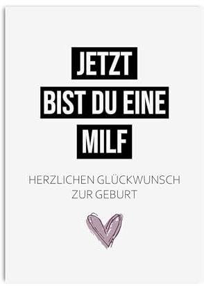 Nastami Glückwunschkarte zur Geburt für Junge und Mädchen - DIN A6 - Baby Grußkarte Postkarte (MILF)