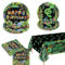 Reptile Party Decorations - Plates, Napkins, Wildlife Tablecloth for Jungle Safari Lizard Swamp Birthday Party Supplies, Serves 20