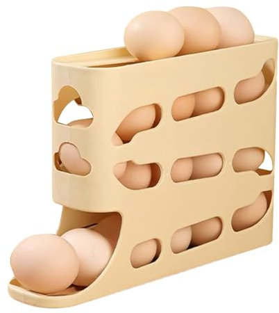 Egg Holder for Fridge, Auto Rolling Egg Dispenser, Fridge Egg Container, Space-Saving Egg Storage, Egg Storage for Refrigerator, High Capacity Egg Holder, Kitchen Egg Organizer,