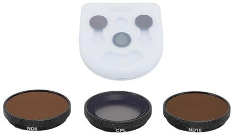 ND-Filterset Kompatibel mit GO3S-Kamera, 3-in-1-Objektivfilterset, ND8 ND16 CPL-Polarisator-Neutraldichtefilter-Set, CPL-ND-Filterset mit Aluminiumrahmen aus Optischem Glas