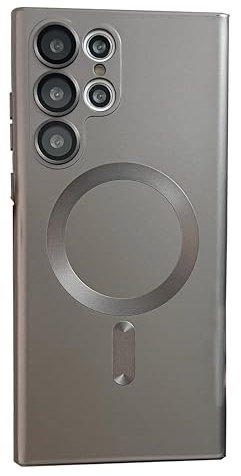Mouyou Case für Samsung Galaxy S22 Ultra Hülle 5G Magsafe,Galvanisierte Weich TPU Dünn Handyhülle Samsung s22 Ultra,Stoßfeste Magnetisch Schutzhülle Galaxy s22 Ultra Cover mit Magnet,grau