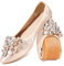 YOUNIFIZ Women's Elastic Foldable Portable Pumps Sparkly Rhinestones Ballet Ballerina Slip On Flats Dolly Shoes (Gold-1,Size 5)
