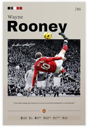GJHTQLP Wayne Rooney Leinwand-Poster, Schlafzimmerdekoration, Landschaft, Büro, Raumdekoration, Geschenk, 50 x 75 cm
