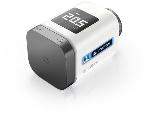 Bosch Smart Home Heizkörperthermostat II [+M], smartes Thermostat, Flexible Nutzung im Bosch Smart Home System oder in herstellerübergreifend in Matter, anthrazit Systemen