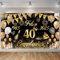 Pancarta Feliz Cumpleaños 40 Anos 1985-2025, Seutgjie Happy Birthday Decoracion para Mujer Hombre para Fiesta Cumpleaños 40 Oro Negro 180 x 110 cm