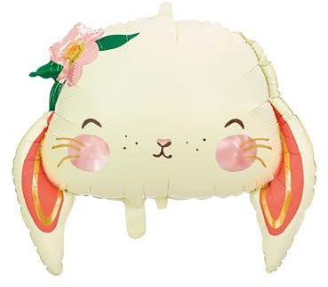 Folienballon Osterhase 45 cm – Wiederverwendbare & nachhaltige Osterdeko für Kinder & Erwachsene – Luft- & Heliumbefüllbar – Hase Ballon für Ostern, Frühling, Garten & Party
