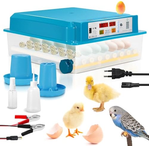 ISOISL Brutautomat Vollautomatisch, Brutmaschine, Inkubator mit Temperaturkontrolle, Automatischem Rotationssystem und Eierwendecountdown