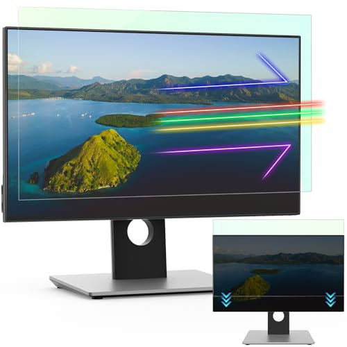 [2-Pack] 24 Inch Anti Blue Light Anti Glare Computer Screen Protector for 16:9 Widescreen Monitor, Removable Anti-Scratch Anti-UV Blocking Screen Filter, Eye Protection Reduce Eye Fatigue and Strain