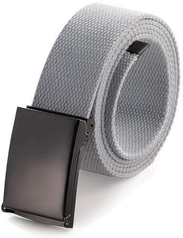 GUIGA Gürtel Herren,Verstellbarer Arbeitsgürtel für Herren Gürtel Ohne Löcher,Stoffgürtel Herren, Passend für Alle Gelegenheiten(Grau)