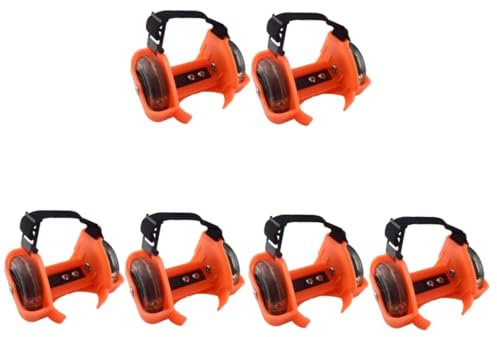 BESPORTBLE 3 Paare Schlittschuhe verstellbar Verstellbare Rollschuhe für elektrisches Skateboard Roller einziehbar Rollen verstellbares Schuhrad leuchtendes Schuhrad PVC Orange