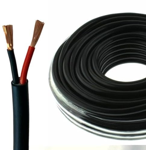 Automotive Round Twin 2 Core Cable 12V/24V Thin Wall Wire for Auto Boat 21A, 1.5mm² (5M Coil)