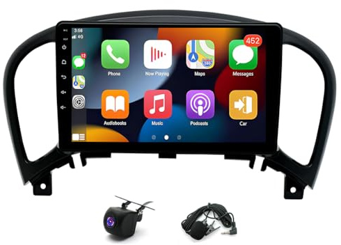 2+32G 2 Din Android 13 Car Stereo Radio Navi Compatible for Nissan Juke 2010-2014, 9 HD Touch Screen Car Radio Head Unit with Wireless Carplay Android Auto GPS Navigation SWC FM RDS SWC Split Screen