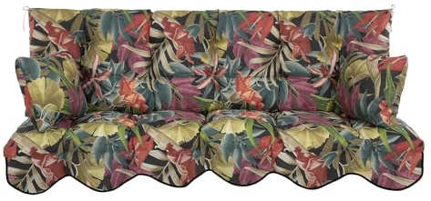 PATIO Hollywoodschaukel Auflage 170x50 cm Bora Bankauflage für Sitzfläche Rückenlehne mit Schnüren Volant vorne