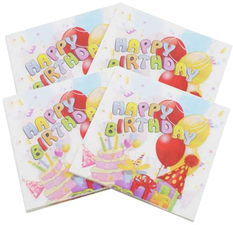 POPETPOP 80blätter Geburtstagsparty Servietten Bunte Papierservietten Für Feste Und Feiern Für Kindergeburtstage Und Jubiläen à