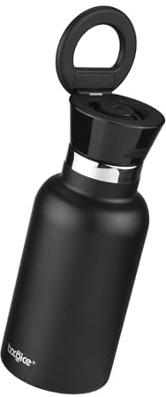 Swokely Bouteille d'eau avec haut-parleur BT 350 ml, haut-parleur magnétique par sublimation, chargeur portable, lumière LED, acier inoxydable, bouteille d'eau isolée IP65 pour le sport