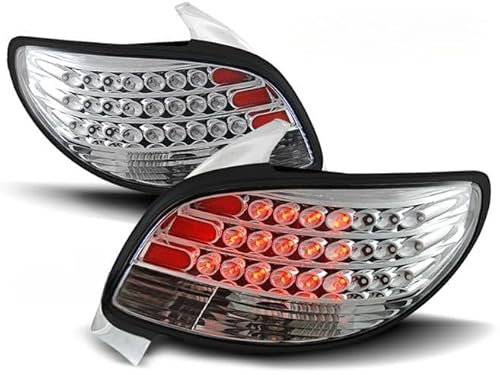 Generico LED CHROM RÜCKLEUCHTEN PASSEND FÜR PEUGEOT 206 - Moderner und edler Look