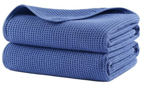 Polyte Badetuch Mikrofaser Waffel Schnelltrocknend 380 GSM 76,2x152,4 cm | 2er-Pack, Oversize, fusselfrei, Körperhandtuch, 85 % Polyester, 15 % Polyamid