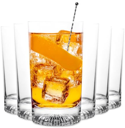 MUVELL 6er Longdrink Gläser Set „Scotland“ - 400 ml Latte Macchiato Gläser & Trinkgläser - 3 mm Glasstärke - ideal als Matcha Gläser, Cocktailgläser & Wassergläser - spülmaschinenfest & bruchsicher
